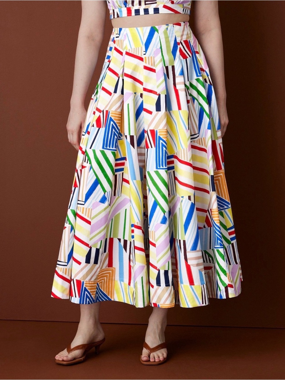 Rosie Assoulin X Target Pleated Poplin Madras Midi Skirt